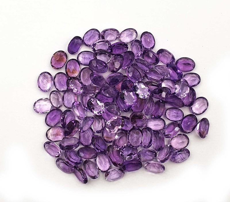 Natural Brazilian Amethyst Oval Cut Loose Gemstone Lot 43 Pcs 6*8 MM 50 CT gallery