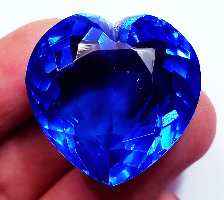 Brazilian Blue Topaz Loose Gemstone 62 to 64 Ct Certified With Free Gift
