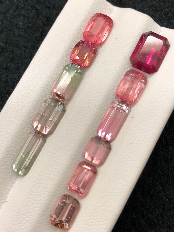 15.55 Ct Natural Pink & Brown Pink Tourmaline Lot Mixed Cut Afghanistan