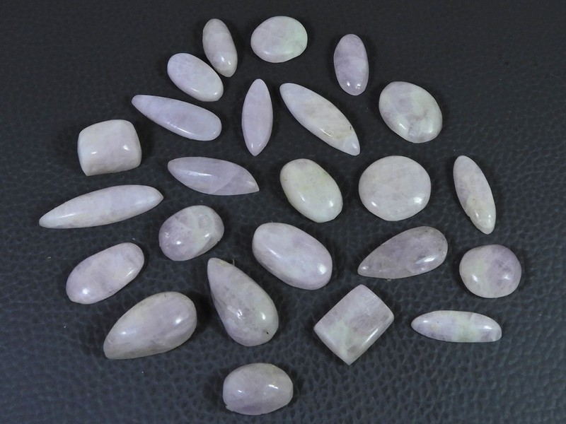 175Cts. Natural Pink Kunzite Mix Cabochon Loose Gemstone 24Pcs Lot 12-24 MM