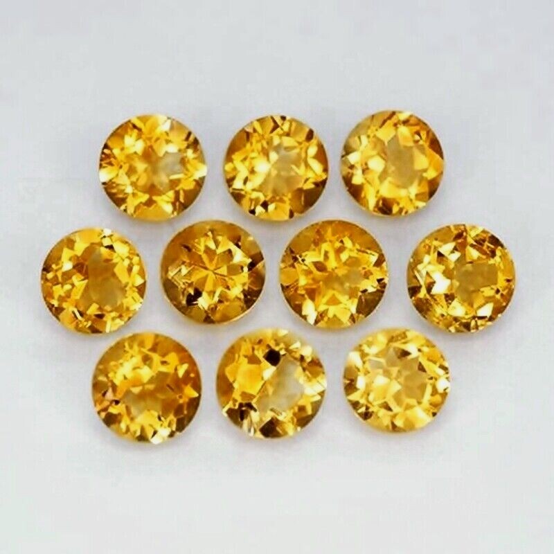 Wholesale Lot 4mm & 5mm Round AAA Natural Citrine Loose Calibrated Gems Brazil