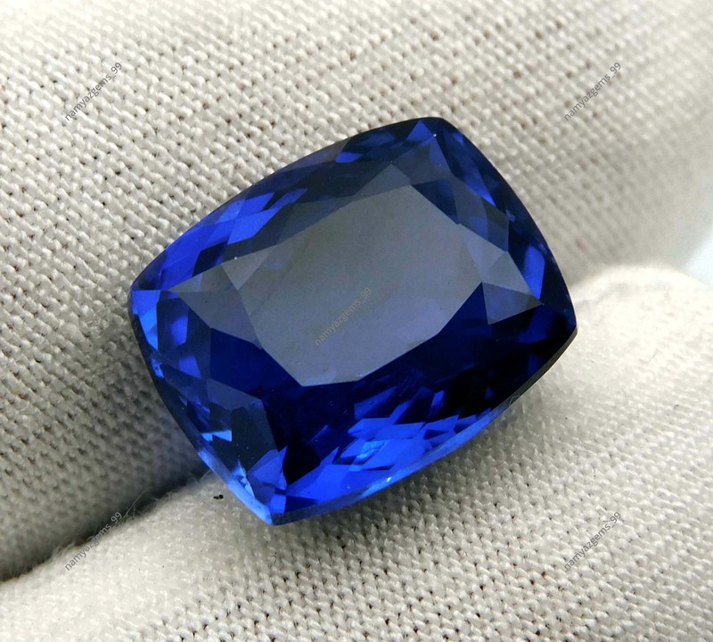 11.00 Ct Genuine Natural Blue Tanzanite Cushion Cut Certified Loose Gemstone gallery