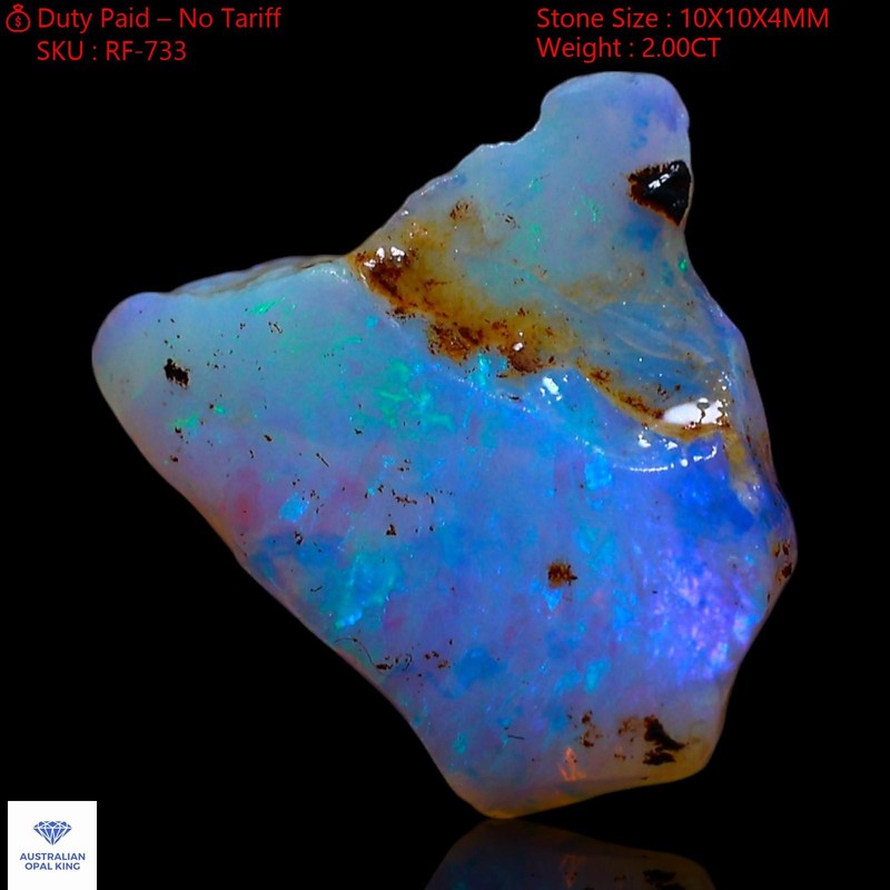 2.00 Cts Australian Fire Opal Rough Top Quality Gemstone Natural 10x10x4 mm