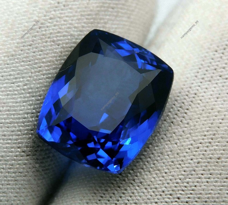11.00 Ct Genuine Natural Blue Tanzanite Cushion Cut Certified Loose Gemstone gallery
