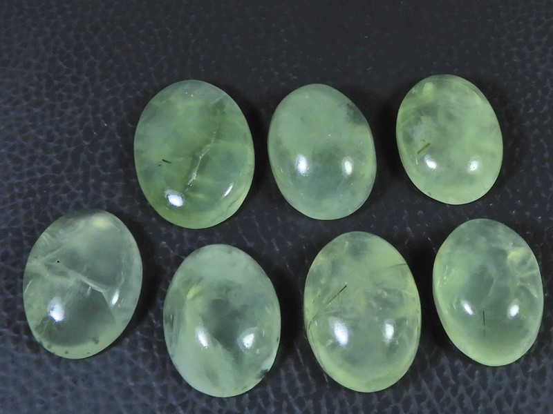 20-25 MM Natural Prehnite Ring Size Oval Cabochon Loose Gemstone 07Pcs Lot m180