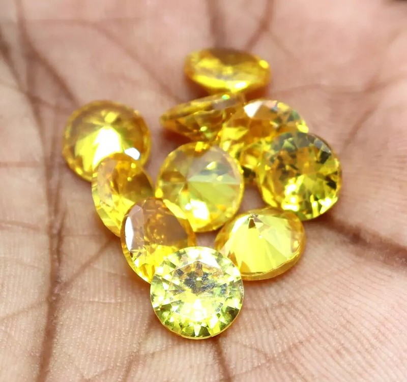 Round Cut 72 Pcs Certified Natural 4 mm Yellow Zircon Loose Gemstone Lot + Gift