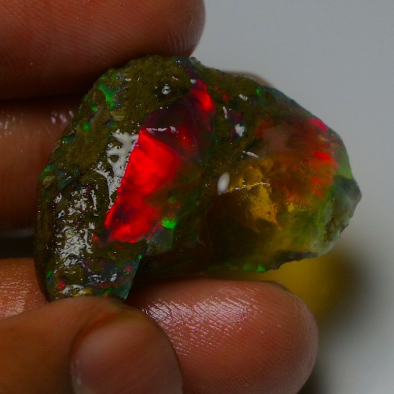 Ethiopian Oil Opal Specimen 37.00 cts Natural Rough Gemstone - Fire Opal Rough gallery