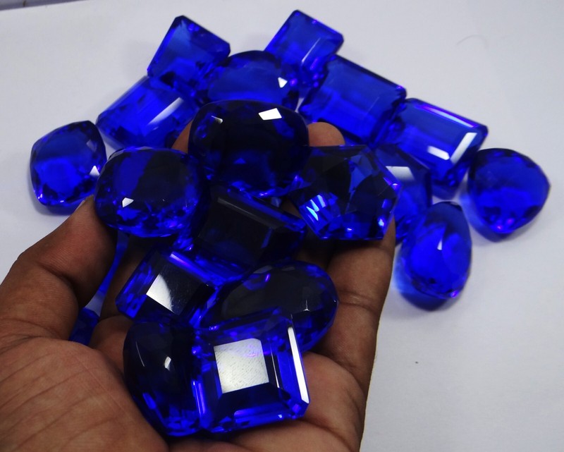 1000.cts Natural Blue Tanzania &Tanzanite Mix Shape Gemstone Certified 10Pcs lot