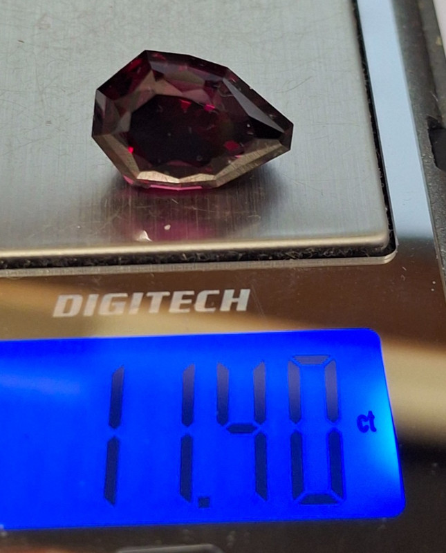 Large 11.4 carat Fancy Cut Rhodolite Garnet…with $2300.00 Valuation