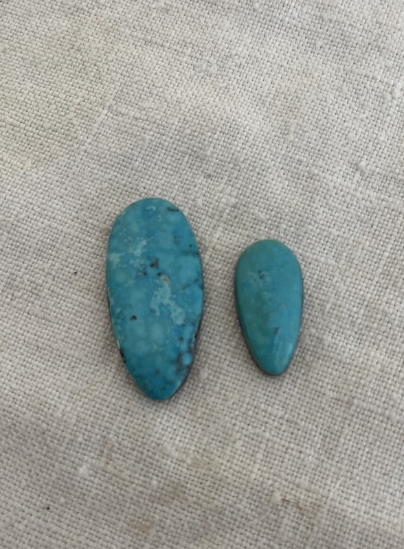 Loose teardrop turquoise jewlery making USA x2 cobochons