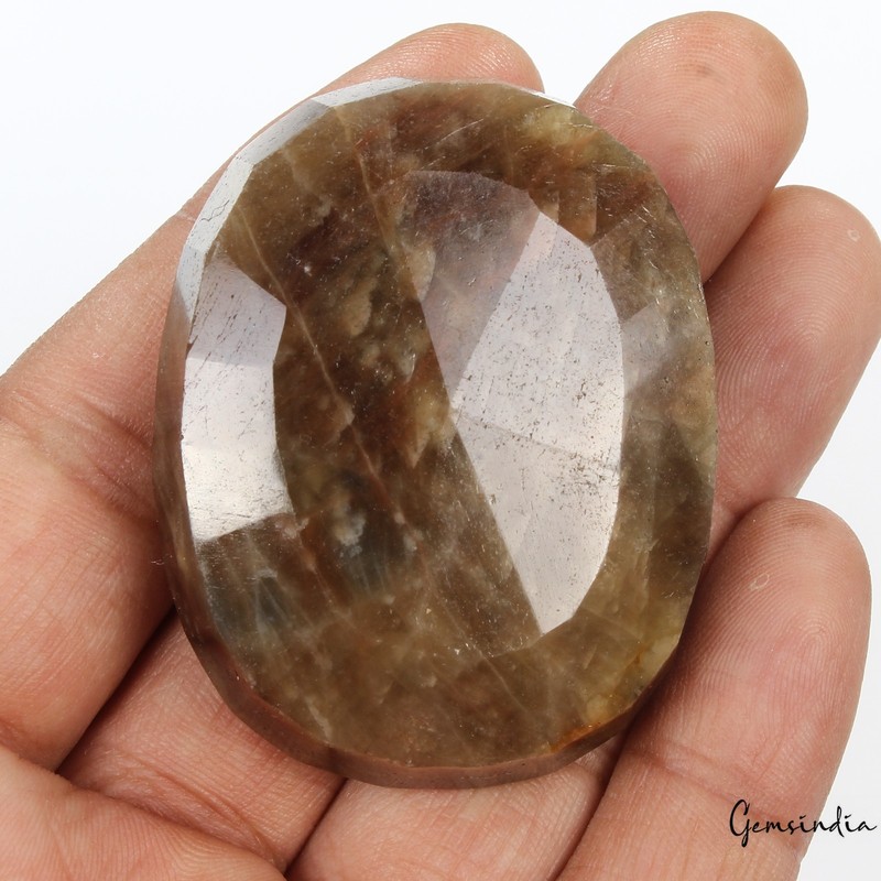 500 Ct Natural Brown Untreated Sapphire Gold Streaks Oval Cut Earth Mined Gems gallery