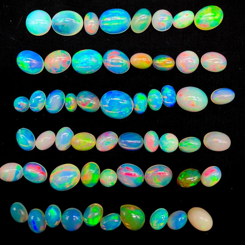 Opal Cabochon 9x7 mm Natural Fire Opal Loose Gemstone for Jewelry Making gallery