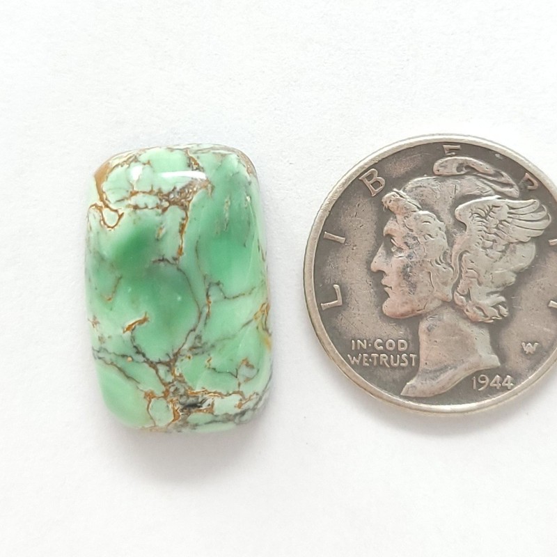 Natural Webbed Australian Variscite Bicolor High Dome Cushion Cabochon 11 Carats