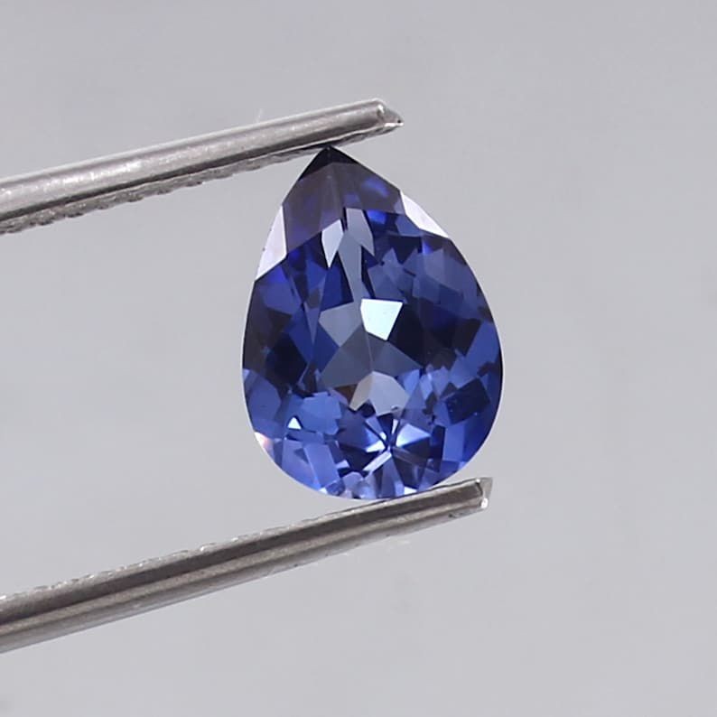 14Ct Natural Blue sapphire Pear cut Faceted Gemstone Certified Sapphire
