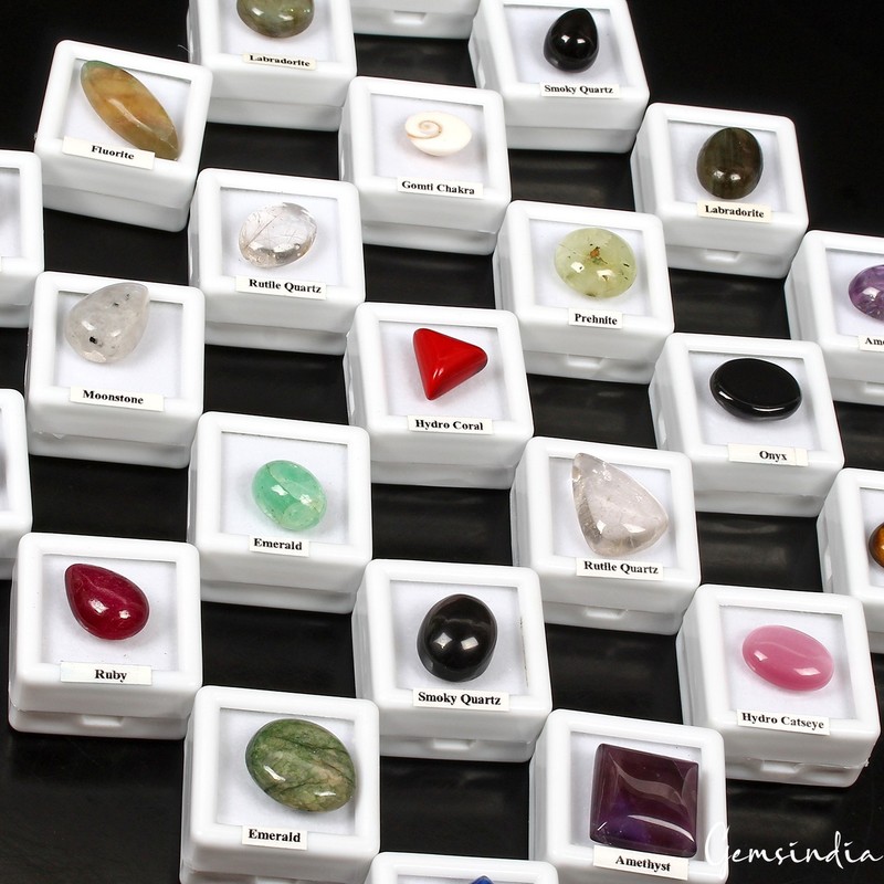 25 Pcs Estate Genuine Multi Gems Loose Multi Color Gemstones Collection w/ Boxes gallery