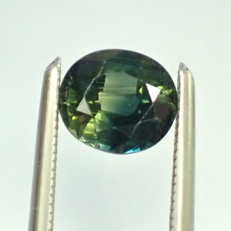 0.84ct Oval 5.8x5.2mm Dark Blue Green Natural Australian Parti Sapphire Gemstone gallery