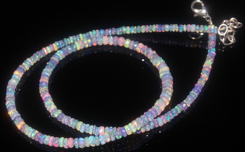 3 to 4.5 mm Purple Lavender Ethiopian Opal Facete Rondelle Beads Opal Fire Beads gallery