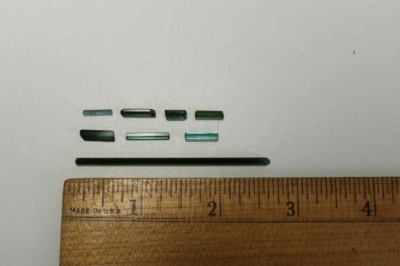 Lot of Green and Aqua Tourmaline up to ~ 3″ length