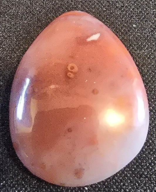 Peach Orbicular Agate Teardrop Cabochon – Hand Cut Desert Chalcedony Stone