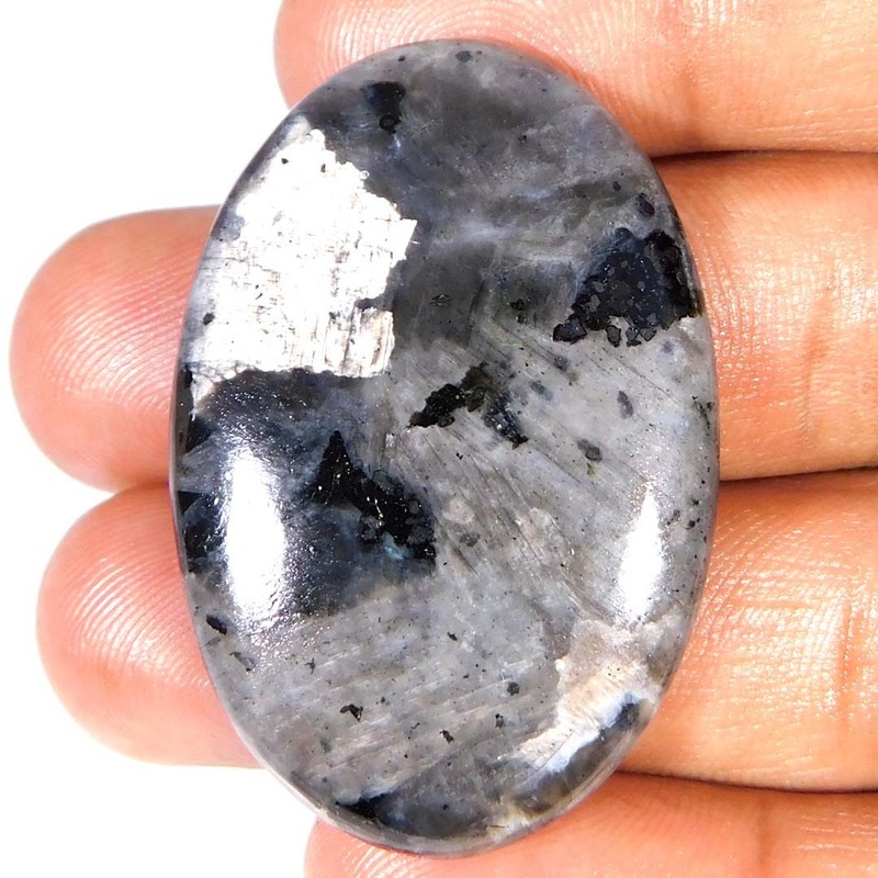 Natural Power Larvikite 54.30Cts. Oval Cabochon Loose Gemstone