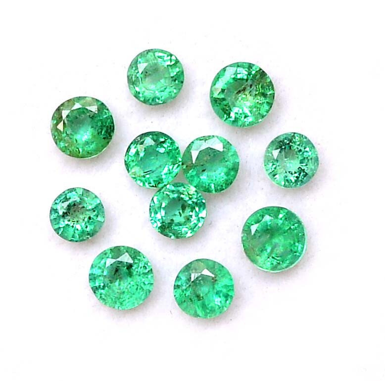 3 mm To 4 mm Natural Emerald Round Cut Lot 11 Pcs 1.71 CTS Loose Gemstones