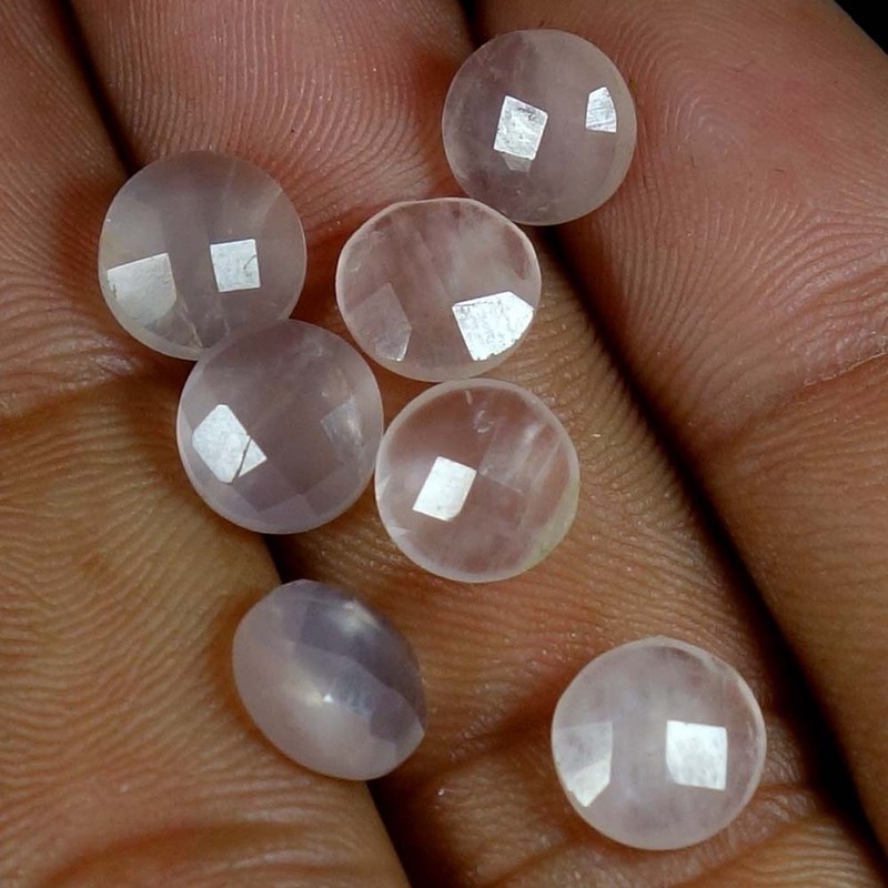 100% Natural Rose Quartz Round Cut Gemstones 13.45Cts 08x08x04mm
