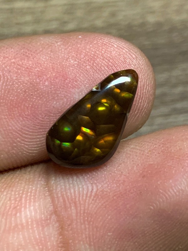Natural Fire Agate Cabochon Gemstone 3.25crt Mexican Multicolor Loose Stone gallery