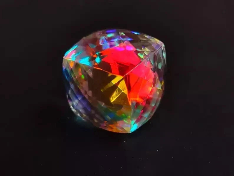 52 Ct Natural Multi-Color Mystic Topaz Loose Gemstone Certified Fancy Cube Cut gallery