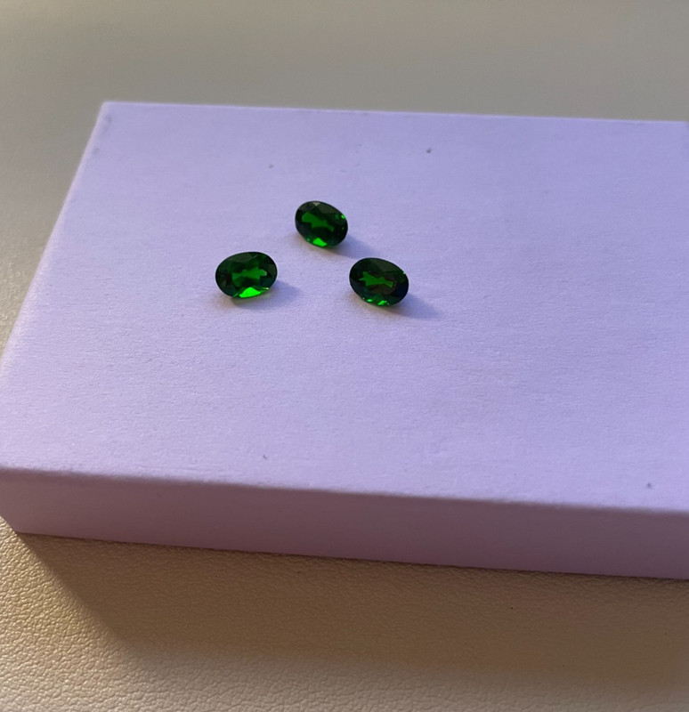 3pc Oval Chrome Diopside 7x5mm 2.55 CTW Natural Russian Loose Gemstones Green