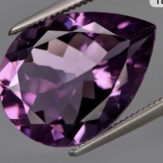 7.06ct Natural Unheated Purple Amethyst Pear Clean Bolivia