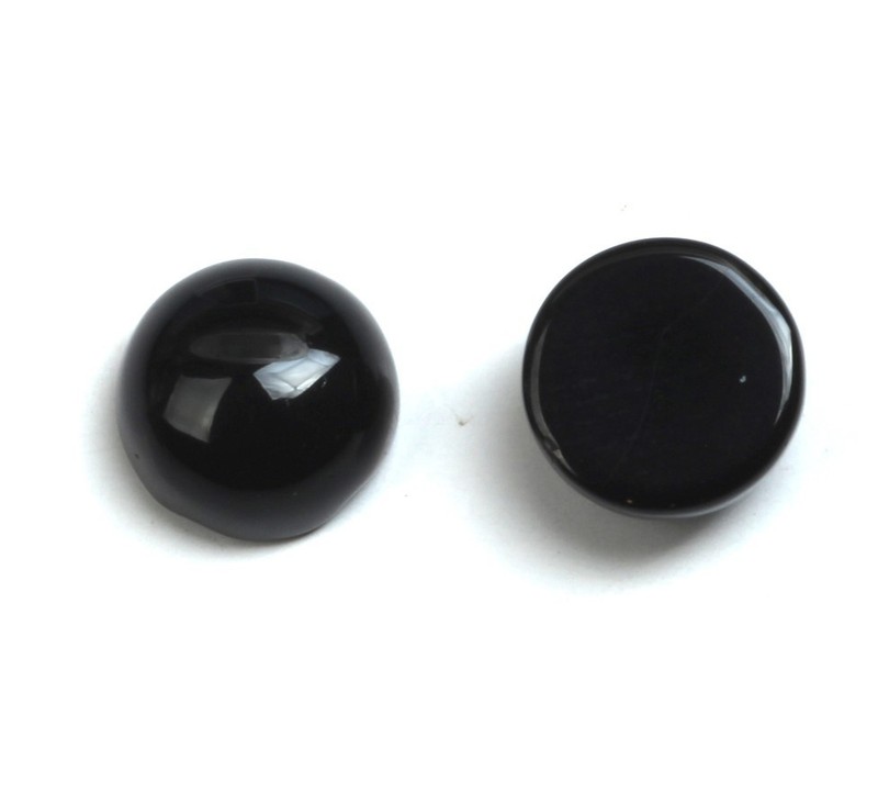 Loose Gemstone Round Flat Back Cabochon Natural Black Onyx For Making Jewelry