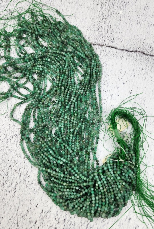 Green Emerald Faceted Genuine Quality Gemstone 2.5mm 3mm Bead Full Strand PRP401