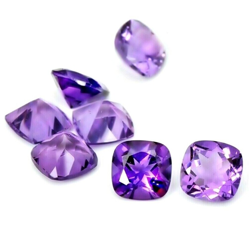 Wholesale Lot 5mm to 9mm Square Cushion Cut Amethyst Loose Calibrated Gemstone