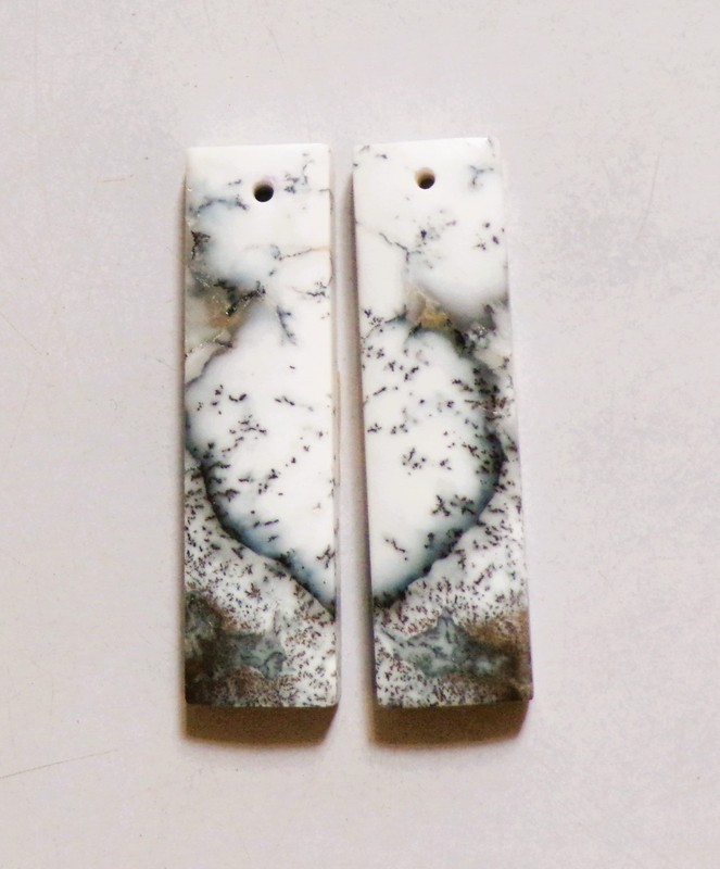 36.60 Cts Natural Dendrite Agate Cabochon Match Pair Gemstone 36X10MM 26
