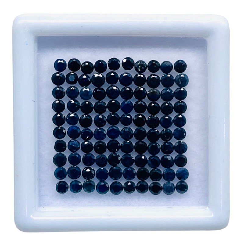 100 Pcs Natural Blue Sapphire 1.8mm Round Diamond Cut Calibrated Loose Gemstones gallery
