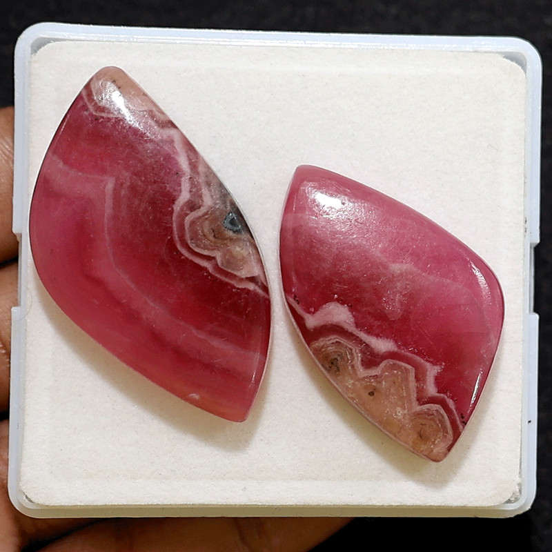 Neon Pink Berries ~ 2 PC Gemmy Cobalt Calcite AAA Grade 39mm-44mm Freeform Cabs gallery