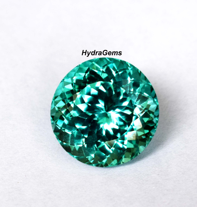 27-28 Ct Natural Montana Bluish Green Sapphire Big Size Round Cut Gemstone gallery
