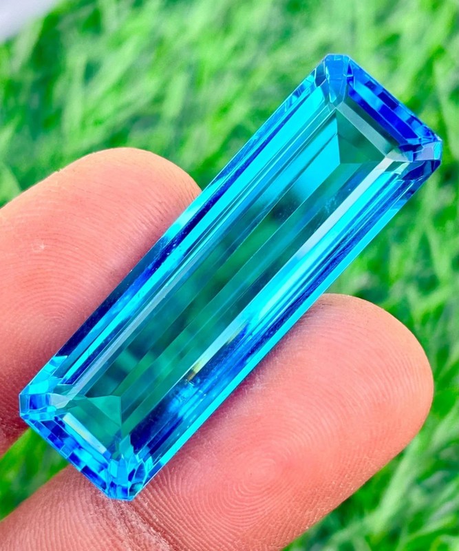 Natural Blue Topaz 100.00 Ct Baguette Cut Brazilian AA+ Certified Loose Gemstone