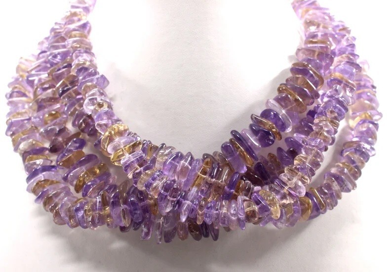 Christmas sale 15″ Long Natural Ametrine Gemstone,Smooth Nuggets Chips 14-16 MM
