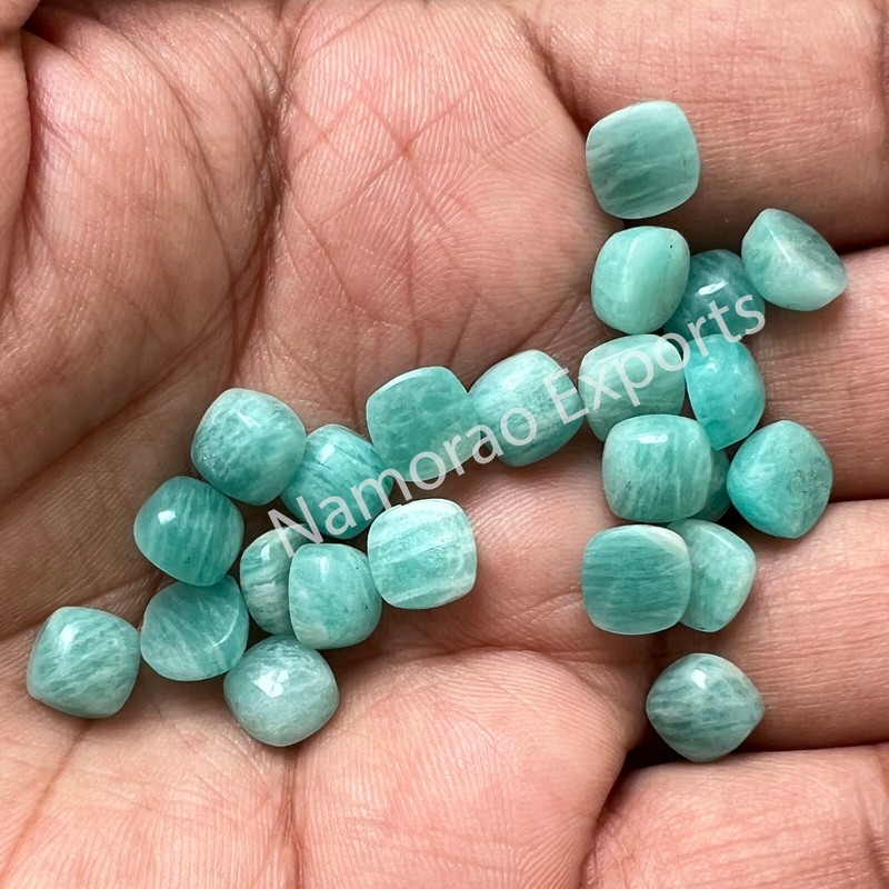 Natural Amazonite Cushion 8x8 mm to 20x20 mm Cabochon Loose Gemstone Lot gallery