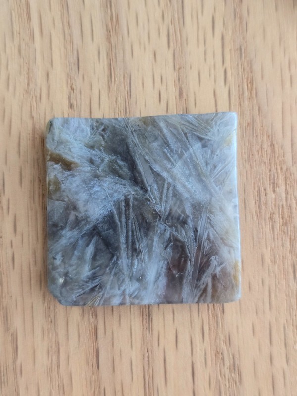 Natural Sagenite Agate Undulating Square Slab Geometric Drilled Stone Pendant gallery