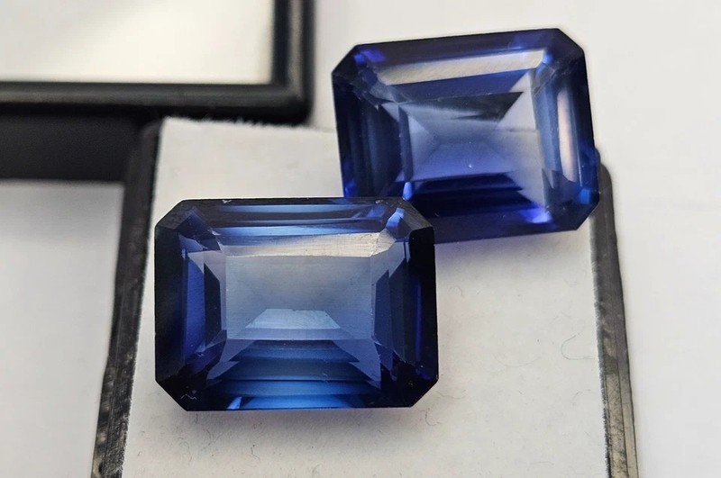 Amazing Blue Emerald Tanzanite Natural 27-28 Ct For Earring Making Pair Gemstone gallery