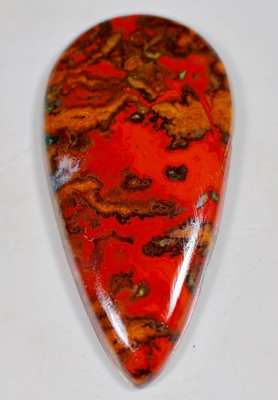 40 Ct 5X21X43 mm Natural Designer Red Seam Agate Pear Cabochon Gemstone HX-208