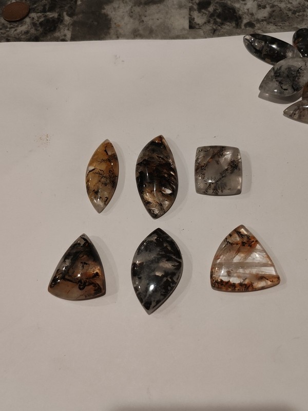 Dendritic Agate Cabochons Lot 300cts Very Good Mix Of Shapes And Sizes.