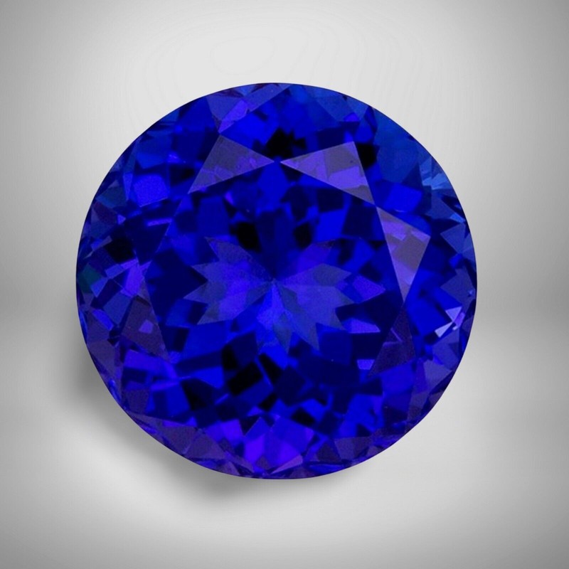 Tanzanite Round Cut Gemstone 10 Cts – 15 mm Flawless Loose Gem #