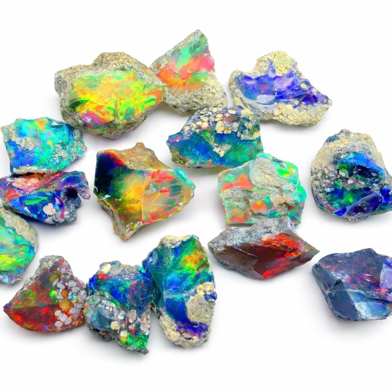 opal lot 10 pcs, Natural black dry raw opals cut grade pieces lot for lapidary