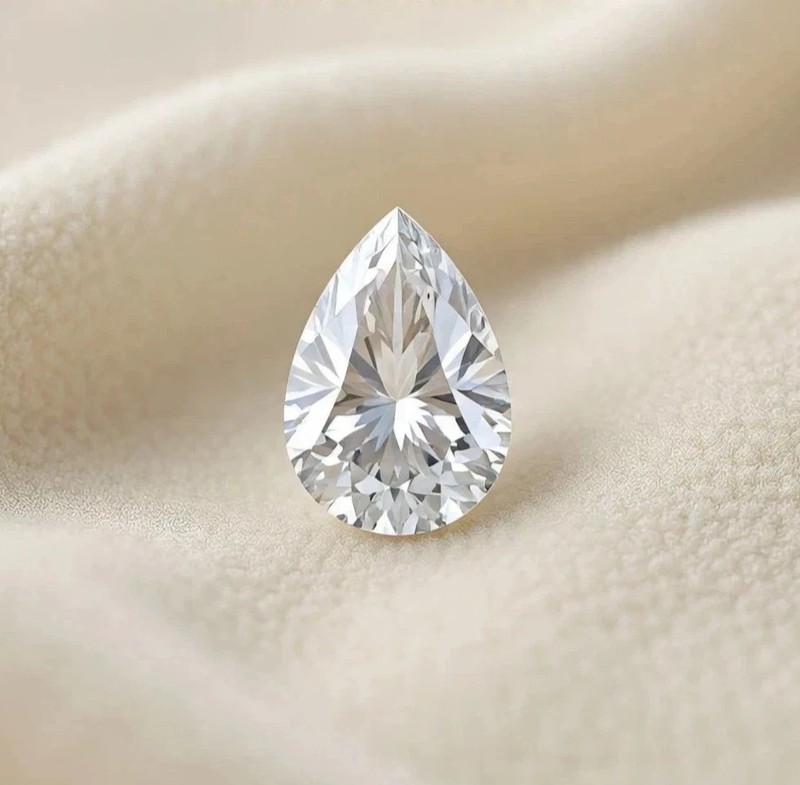 2.50 CT Natural White Diamond Pear Cut 8x10 mm VVS1 D Grade IDGL Certified gallery