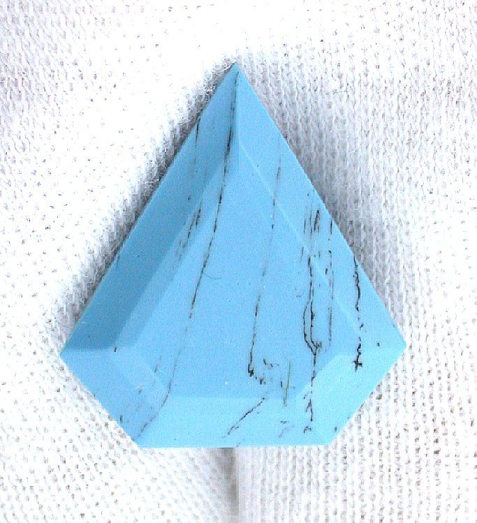 ONE 20×18 20mm x 18mm Shield Faceted Synthetic Turquoise Gemstone Gem Stone 8543