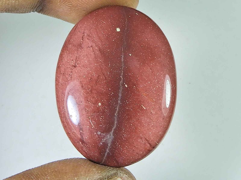 27X38X06MM Natural Mookite Jasper Oval Shape Cabochon Loose Gemstone 53Cts. k270