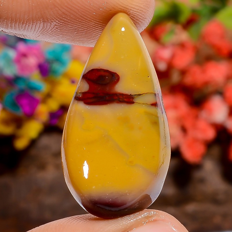 24 Ct Natural Pear Mookaite Cabochon Loose Gemstone Pendant Making 30X15X5 mm
